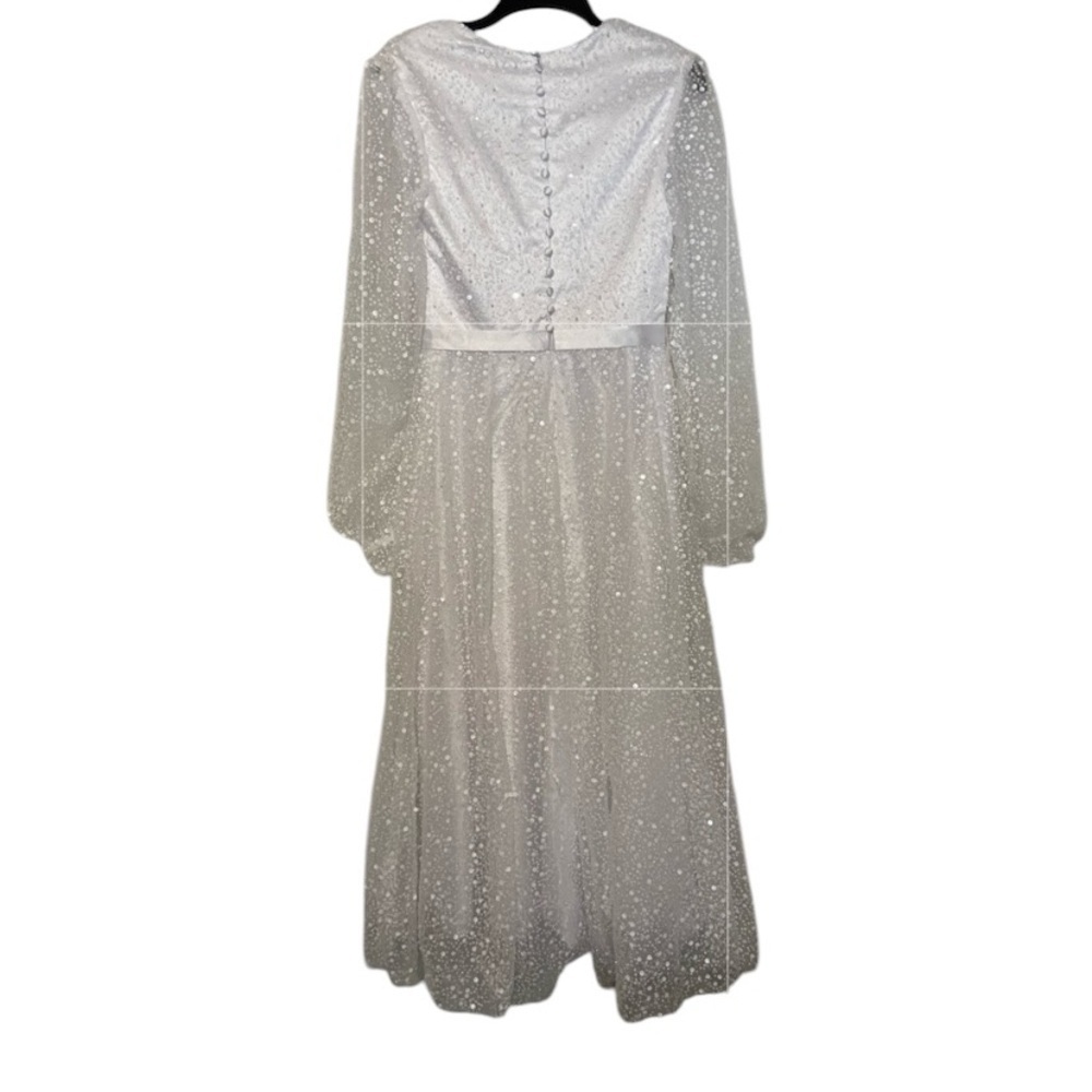 NWT Merry’s White wedding Dress Long Sleeve size 6 - Picture 2 of 9